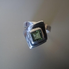 bague argent peridot