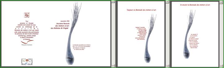 Invitation vernissage + annonce film Vannier urbain + annonce film L’art et la Matière